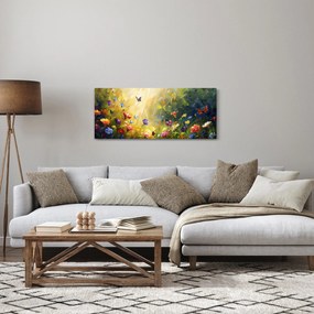 Kép - Tavaszi virágos rét, festmény (120x50 cm)