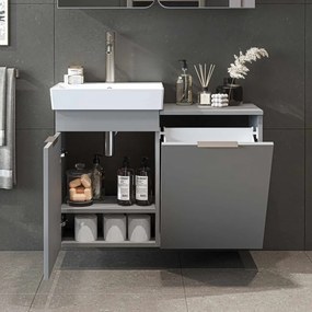 Dubai mosdószekrény, világosszürke, 92,2 cm – TR283VLN1128