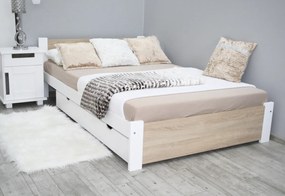 LAPIS egyszemélyes ágy + rács + matrac INGYENES - sonoma/fehér / 90x200 / IGEN
