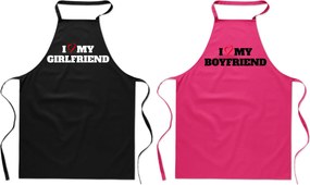 Konyhai kötények Pároknak Valentin nap I love My Girlfriend Boyfriend