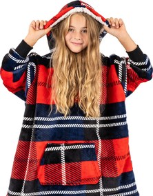 4Home Kockás mikroplüss gyapjú hatású takarópulóver, uni S - gyerek