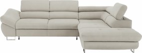 Sarokülőgarnitúra, szürke-bézs taupe, jobbos, FABIA
