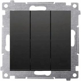 Fekete hármas kapcsoló háttérvilágítással DW31L.01/49 Kontakt Simon 54