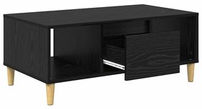 vidaXL Dohányzóasztal fiókkal Fekete tölgy 90 x 50 x 26.5 cm Faanyag