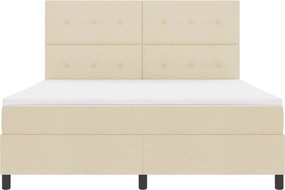 vidaXL Boxrugós ágy matracmal leddel Krém 180 x 200 cm szövet