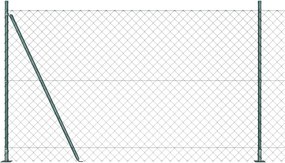 vidaXL Kerítésoszlop Zöld 25 x 1,6 m (60 x 60 mm háló) Acél és PVC