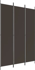 vidaXL 3 paneles barna szövet paraván 150x220 cm