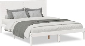 vidaXL fehér tömör fa extra hosszú ágykeret matrac nélkül 160 x 210 cm