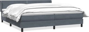 vidaXL sötétszürke bársony rugós ágy matraccal 180x210 cm