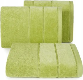 Törölköző 50x90 olívazöld velúr bordűrrel 500g/m2