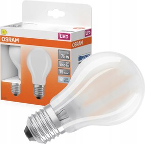 Led izzó A60 E27 7.5W 75W 1055lm 4000K Semleges 300° Filament 2 db