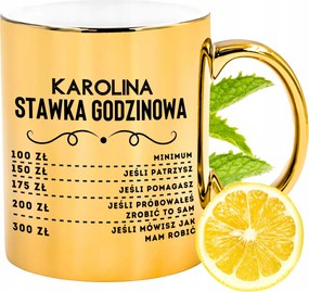 Prémium Arany Csillogó Bögre Karolina Ajándék Nyomtatott Fotóval