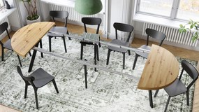 Mazzoni VITO Artisan Tölgy/fekete lábak - LOFT/IPARI STÍLUSÚ 310 cm-re BŐVÍTHETŐ NAGY KEREK ASZTAL Ø110 Y LÁBAKKAL
