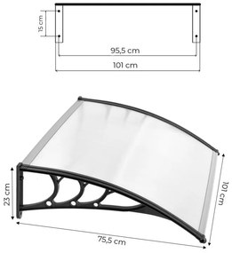 Tető a bejárati ajtó felett - polikarbonát Šírka: 80 cm | Dĺžka: 150 cm