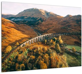 Híd képe a skót völgyben (üvegen) (70x50 cm)