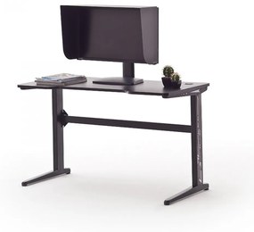 mcRACING Basic 2 gamer íróasztal fekete karbon optika borítással és beépített LED világítással