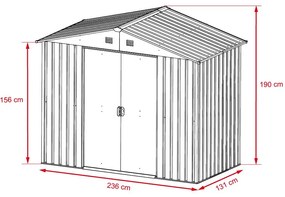 Avenberg kerti ház szerszámokra 2,36 x 1,31 m ANTRACIT SD-YX48-H154C