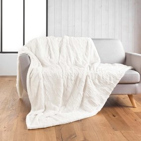 Krémszínű mikroplüss takaró 180x220 cm Foxy – douceur d'intérieur