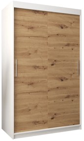 Ruhásszekrény 120 cm Toki (matt fekete + artisan tölgy). 1064805