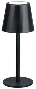 Matt fekete LED asztali lámpa fém búrával (magasság 21 cm) Diaz – Trio