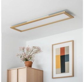 Brilagi - LED Dimmelhető lámpa SLIMFRAME WOOD LED/58W/230V 124x34 cm + távirányító