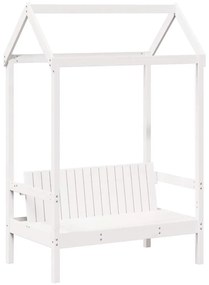 fehér tömör fenyőfa kanapéágy és pad tetővel 80 x 200 cm