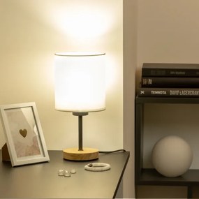 Brilagi - Asztali lámpa NUBILA WOOD 1xE27/25W/230V tölgy/fehér