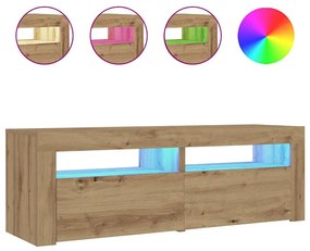 2 db kézműves tölgy színű éjjeliszekrény LED-del 60 x 35 x 40cm