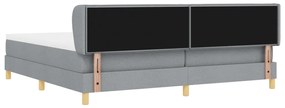 Boxspring Ágy Matraccal - Világosszürke, 200x200 cm, Szövet