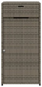 szürke polyrattan kerti tárolószekrény 55 x 55 x 111 cm