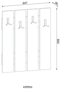 Fali akasztó ANITA 80x64,7 cm fehér