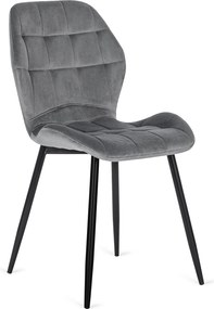 Étkezőszék LUCKY szürke bársony/fekete