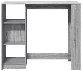 szürke sonoma szerelt fa bárasztal polccal 124 x 46 x 103,5 cm