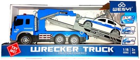 Police Rescue Truck 38Cm Autómentő Teherautó Játék Rendőrautóval Darus Emelővel Hang és Világítás