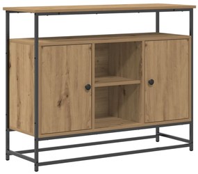 Oldalszekrény Artisan Tölgy 100x35x80 cm Mérnöki Fa és Acél