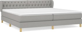 vidaXL világosszürke szövet rugós ágy matraccal 200 x 200 cm
