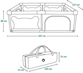 Lionelo - WILLOW játszósátor, szürke