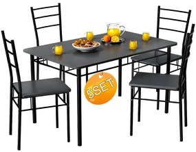 Casaria® Leo étkezőgarnitúra - antracit