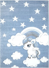Gyerekszőnyeg Kék Póni Vastag ,Kivágott 120x170cm
