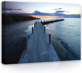 Vászonkép 70x50 Téli táj naplemente nyugalom természet melankólia csend