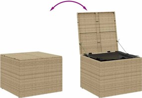 vidaXL vegyes bézs polyrattan kerti tárolóláda 291 L