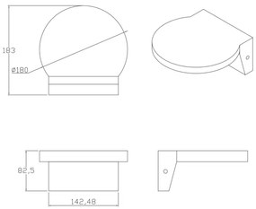 LED Kültéri fali lámpa TESA LED/10W/230V IP54 fekete