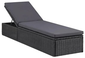 Sötétszürke polyrattan napozóágy