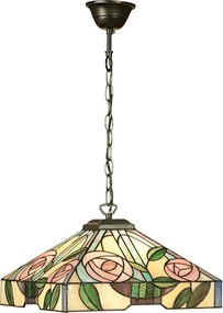 Endon klasszikus tiffany függeszték willow sötétbarna sokszínű end64385