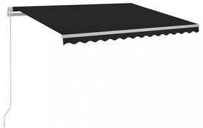 antracitszürke kézzel kihúzható LED-es napellenző 400 x 300 cm