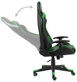 zöld PVC forgó gamer szék