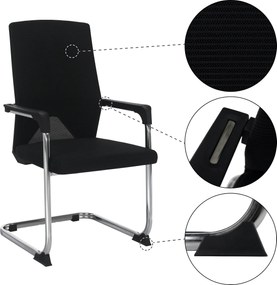 Tárgyalószék, fekete, RAVIL