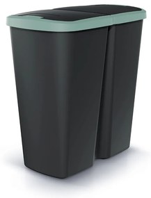 Hulladékgyűjtő DUO fekete, 45 l, zöld / fekete
