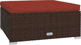 4 részes barna polyrattan kerti ülőgarnitúra párnákkal