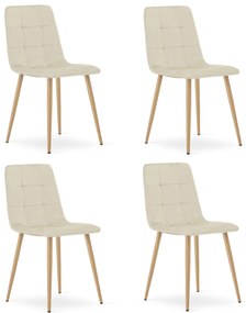 Világosbézs bársony szék KARA